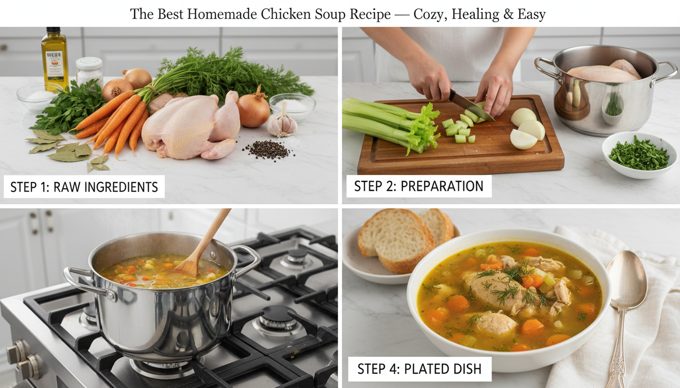 chicken soup recipe step by step cooking process