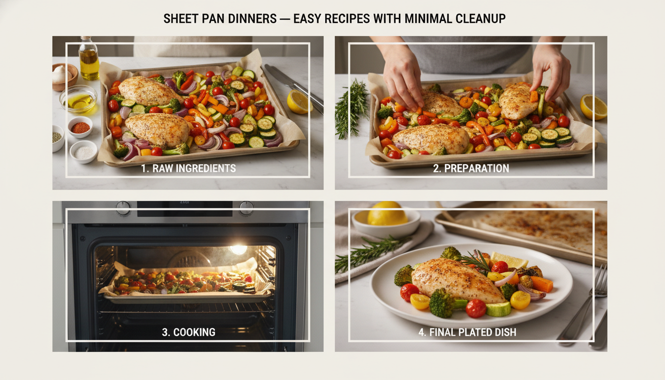 sheet pan dinners step by step cooking process