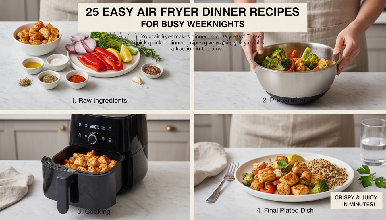 air fryer dinner recipes step by step cooking process